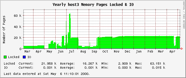 Yearly host3 Memory Pages Locked & IO